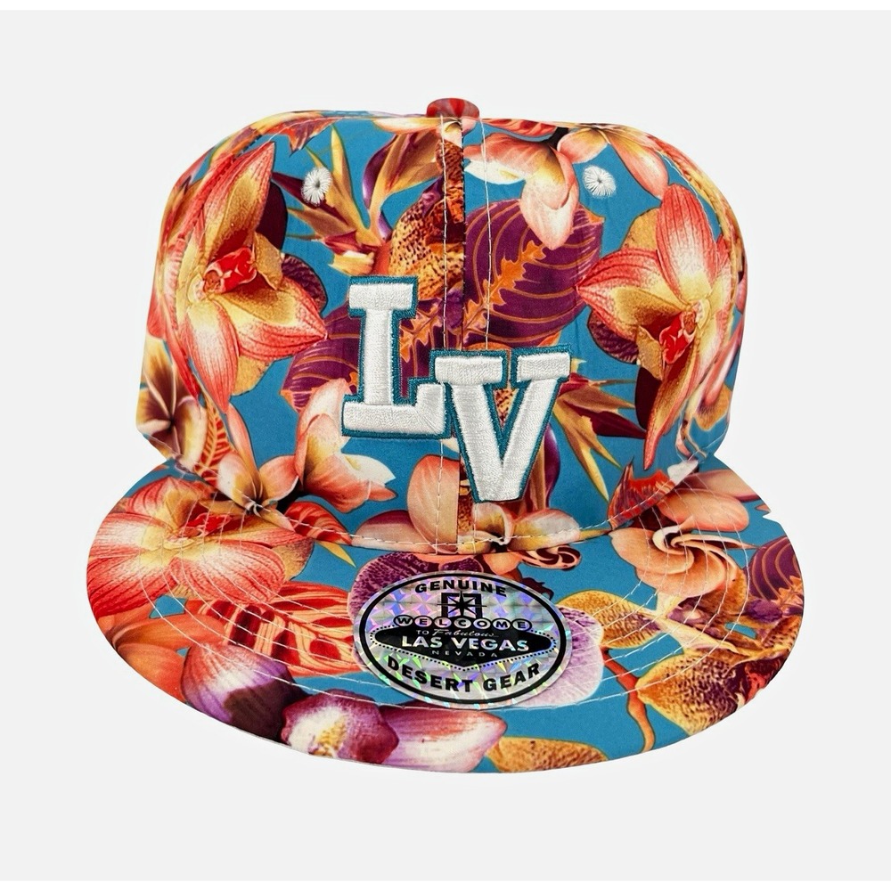 Las Vegas LV Floral Tropical Snapback Hat Desert Gear Hawaiian NWT Souvenir